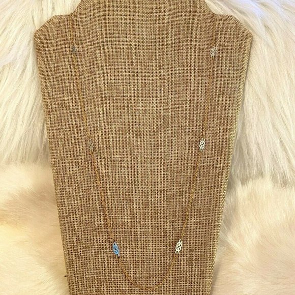 VINtage Sarah Coventry Dainty Mixed Metal Necklace Chain Satellite Signed 6777 - Picture 2 of 8